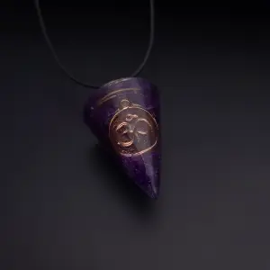Collar de Orgonita con Amatista: Protección y Armonía - Collar Om Cuarzo Orgonita Amatista Prote