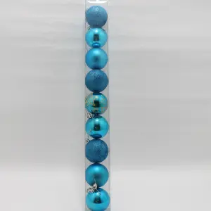 Bolas Navideñas Azules x9: Elegancia Festiva para tu Hogar - Bolas navideñar x9 azul