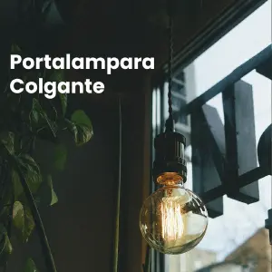 PORTALÁMPARA VINTAGE E27 COLGANTE: Estilo Retro para Tu Hogar - PORTALAMPARA VINTAGE E27 COLGANTE COLOR