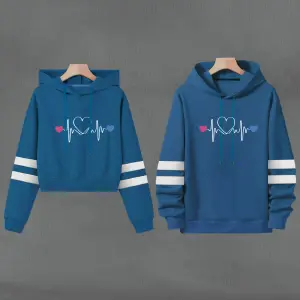 BusoBuzo: Siente la Comodidad del Corazón Azul Petróleo - BusoBuzo, Hoodie CORAZONES AZUL PETROLEO
