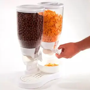Dispensador Doble de Cereales: ¡Organización y Frescura Diaria! - DISPENSADOR DOBLE DE CEREALES