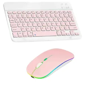 Combo Ergonómico y Elegante: Ratón y Teclado AN-030 Rosado - Combo Mouse Teclado AN-030  Rosado