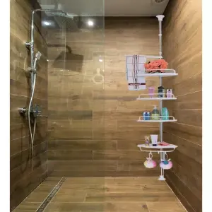 Optimiza tu Espacio con el Esquinero Organizador de Baño Ajustable - ESQUINERO ORGANIZADOR BAÑO AJUSTABLE