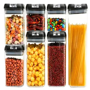 Organización Impecable: Set de 7 Contenedores para Granos y Alimentos - Set Contenedores Alimentos Granos X7