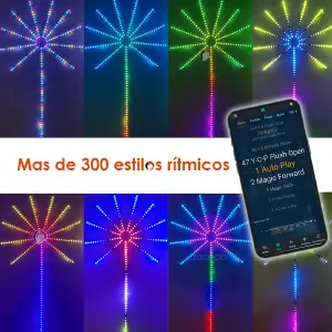 Cinta LED RGB de Fuegos Artificiales con App: ¡Transforma tu Espacio! - Cinta Rgb Led Fuegos Artificiales App