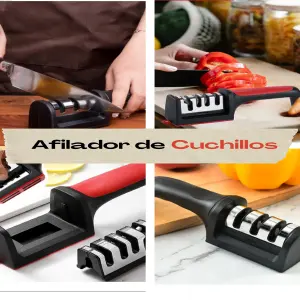 Afilador de Cuchillos Profesional con 4 Ranuras - Afilador Cuchillos 4 ranuras