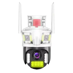 Cámara IP PTZ de Triple Lente con WiFi: Vigilancia Inteligente y Panorámica - Camara IP PTZ  Triple Lente Wifi