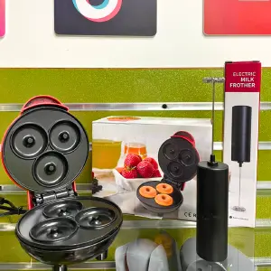 Mini Máquina de Donas + Espumador: ¡Crea Delicias Caseras en Minutos! - Mini Maquina de Donas + Espumador