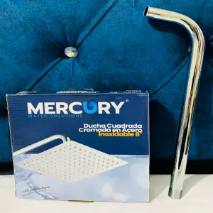 DUCHA ACERO INOX CUADRADA + TUBO: Elegancia y funcionalidad en tu baño - DUCHA ACERO INOX CUADRADA + TUBO