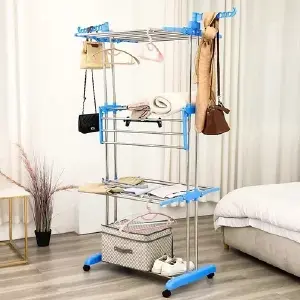 Tendedero Perchero de 3 Niveles TW-116: ¡Organización y Estilo para tu Hogar! - Tendedero perchero 3 niveles tw-116
