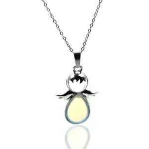 Collar Ángel de Cuarzo Piedra Luna - Collar Angel Cuarzo Piedra Luna