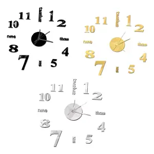 Reloj de Pared Adhesivo 3D: Elegancia Moderna para Tu Hogar - Reloj De Pared Análogo Adhesivo 3D
