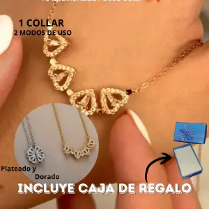 Collar Trébol Corazón: Elegancia y Buena Fortuna - Collar Trebol Corazon Extend +CAJAREGALO