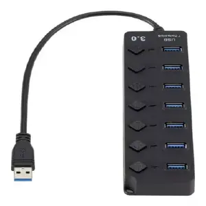 Expande tu Conectividad: Hub USB 3.0 de 7 Puertos con Interruptor Independiente - Hub Usb 3.0 De 7 Puertos E Interruptor