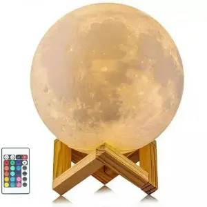 Lámpara de Luna Mágica: 16 Colores con Control Remoto - Lámpara De Luna 16 Colores Con Contról