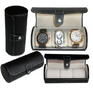 Organizador Elegante para Relojes: 3 Puestos de Distinción - Organizador caja relojera de 3 puestos