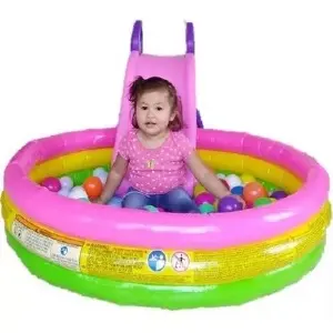 Piscina con Tobogán y 50 Pelotas: ¡Diversión Asegurada! - Piscina con deslizadero más 50 pelotas