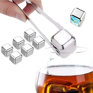 Set de 6 Cubos de Hielo Reutilizables: La Solución Perfecta para tus Bebidas - Set X6 Cubos Hielo Reutilizables Bebidas