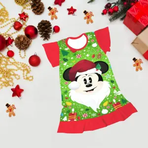 Pijama Navideño de Mickey Mouse para Niña - pijama niña mickey santa