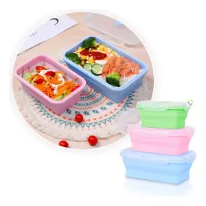 Set de 4 Recipientes de Silicona Cuadrados - Frescura y Conveniencia - Porta comida cuadrado 4 piezas silicona