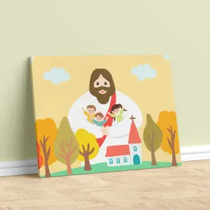 Lienzo Infantil 'Jesús Niños': Un Toque de Fe y Alegría - JESÚS NIÑOS LIENZO 12