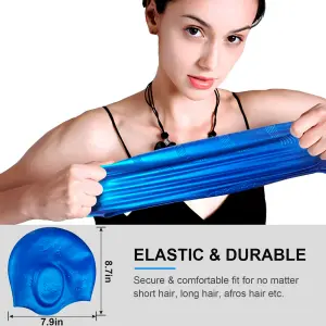 Gorro de Natación de Silicona para Adultos con Protección para las Orejas - Gorro Natación Silicona Adulto Orejas