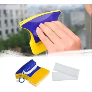 Limpia Vidrios Magnético Doble Cara: ¡Brillo Impecable Sin Esfuerzo! - Limpia Vidrios Magnetico Doble Cara