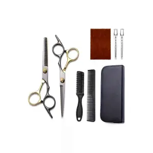 Set de Tijeras de Peluquería X6 con Accesorios - Perfecto para Profesionales y Aficionados - Set Tijeras Peluqueria X6 Accesorios Cor