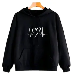 Buso Buzo Negro Corazón Eléctrico: Estilo y Comodidad - Buso Buzo, Hoodie Negro Corazon Electric