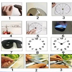 RELOJ DE PARED 3D DECORATIVO - 100x100 CM - RELOJ DE PARED 3D 100X100 CM PENDULO