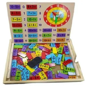 Juego de Madera Didáctico: Tablero y Reloj para Aprender Jugando - Juego Madera Didáctico Tablero + Reloj