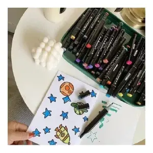 MARCADORES DE DOBLE PUNTA: ¡Desata tu Creatividad con 48 Tonos Vibrantes! - MARCADORES 48 PCS DOBLE  PUNTA