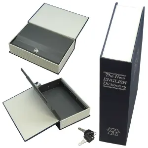 Caja Fuerte Libro Metálica Grande 24cm: Tu Secreto Seguro y Discreto - Caja Fuerte Libro Metalica Grande 24cm