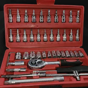 Caja de Herramientas para Autos: ¡46 Piezas para Cualquier Reparación! - Caja De Herramientas Para Autos 46 Pc