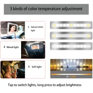 Espejo para Carro con Luz LED: Tu Tocador Portátil - Espejo Para Carro De Maquillaje Luz Led