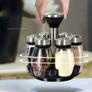 Condimentero Giratorio con 6 Compartimentos: Organiza y Dale Sabor a tu Cocina - Condimentero Giratorio x 6