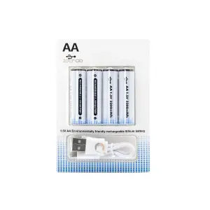 Pack de 4 Pilas AA Recargables de Alto Rendimiento - Pack X4 Pilas Aa Recargables 1.5v 2200mw