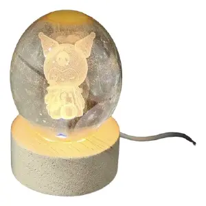 Lámpara Esfera Kuromi: Ilumina tu espacio con dulzura - lampara esfera kuromi med