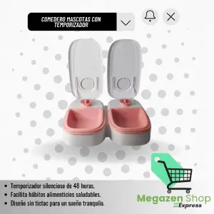 COMEDERO AUTOMÁTICO PARA MASCOTAS CON TEMPORIZADOR - COMEDERO MASCOTAS CON TEMPORIZADOR
