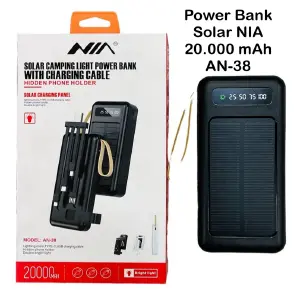 Power Bank 4 en 1 con Carga Solar Nia AN-38: Energía Inagotable en Tu Bolsillo - Power Bank 4 En 1 Carga Solar Nia An-38