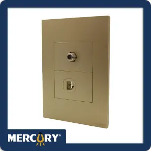 TOMA COAXIAL + TELÉFONO GOLDEN LUXURY - TOMA COAXIAL + TELEFONO GOLDEN LUXURY