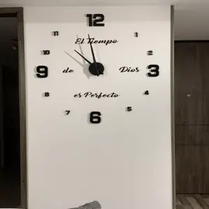 Reloj de Pared 3D Grande con Frase: Elegancia y Estilo en tu Hogar - Reloj Pared 3d Grande Frase En Vini