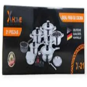 Juego de Ollas de Acero Inoxidable - 21 Piezas para una Cocina Completa - JUEGO OLLAS EN ACERO X 21 PIEZAS
