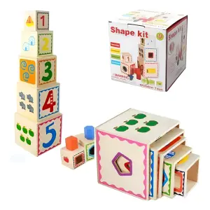 Juego Set Cubos de Encaje: ¡Explora las Formas Geométricas! - Juego Set Cubos Encastre Figura Geometri