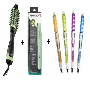 Combo Plancha + Secador Remington de Aguacate: La Terapia Perfecta para tu Cabello - Combo Plancha + Cepillo Aguacate+ Rizado