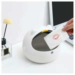 Mini Basurera de Escritorio Elegante con Tapa - Mini basurera de escritorio con tapa