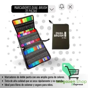 Marcadores Dual Marker: ¡Desata tu Creatividad con 72 Colores Vibrantes! - MARCADORES DUAL MARKER 72 PIEZAS
