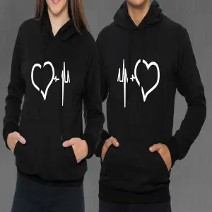 Buzos y Hoodies: Siente el Latido de tu Amor - Buzos,Hoodies Parejas Corazon Latidos