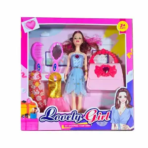 Muñeca Elegante: ¡La Compañera Perfecta para Horas de Diversión! - Muñeca Vestido Bolso Peine Bolso Juguete