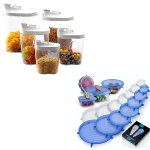 Contenedores de Especies X5 con Tapas de Silicona: Organización y Frescura Garantizada - Contenedor Especies X5 + 6TapasSilicona